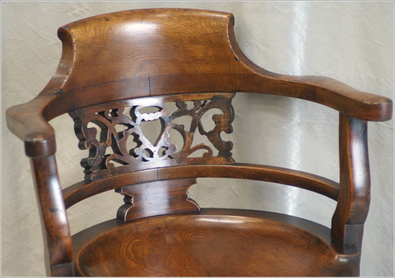 9062 Antique Victorian Oak Swivel Desk Chair (2)